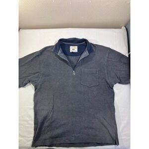 Cutter & Buck Mens Gray Cotton Pique Quarter Zip Short Sleeve Polo Shirt M